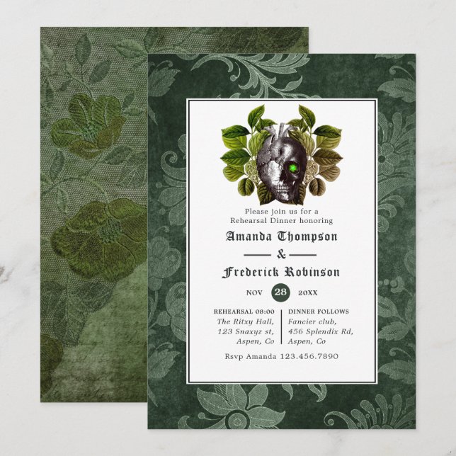 Witchwood Gothic Wedding Rehearsal Dinner Invitation (Front/Back)
