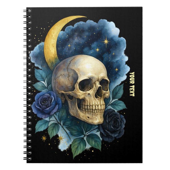 Witchy Aesthetic Gothic Floral Halloween Creepy  Notebook (Front)
