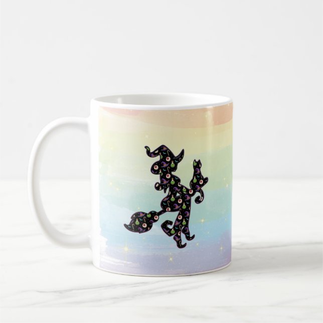 Witchy And Cat, Halloween Mood Coffee Mug (Left)