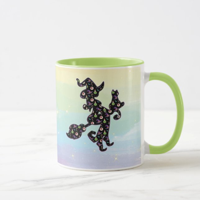 Witchy And Cat, Halloween Mood Mug (Right)