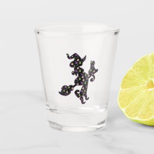 Witchy And Cat, Halloween Mood Shot Glass