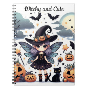 Witchy and Cute Spiral Photo Notebook