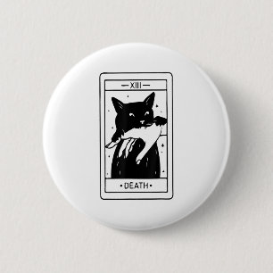 Witchy Black Cat Halloween Tarot Card Funny For Me 6 Cm Round Badge