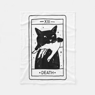 Witchy Black Cat Halloween Tarot Card Funny For Me Fleece Blanket
