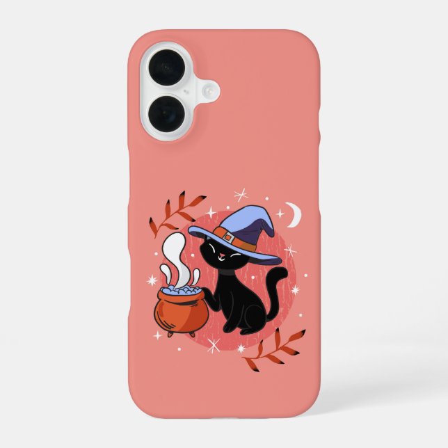 Witchy Black Cat  iPhone 16 Case (Back)