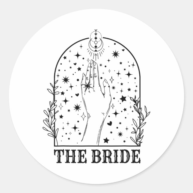 Witchy Bride Coven Matching Gothic Bachelorette Pa Classic Round Sticker (Front)