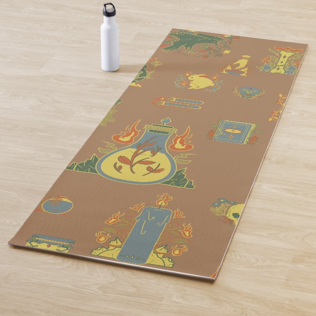 Witchy Business Vintage Art Yoga Mat (In Situ)
