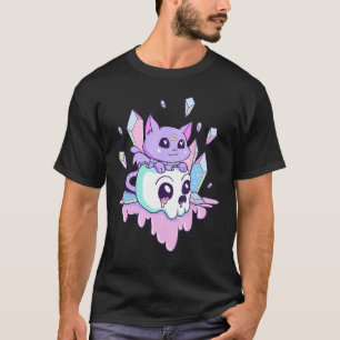 Witchy Cat Cute Pastel Goth Creepy Cats Skull Kitt T-Shirt