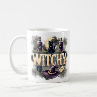Witchy Cat Halloween Dark Gothic Coffee Mug