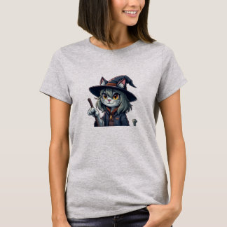 Witchy Cat Halloween Design – Adorable & Spooky  T-Shirt