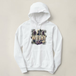 Witchy Cat Halloween Womens Dark Gothic Sweatshirt
