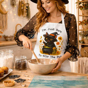 witchy Cat - I’m Just Here to Stir the Pot Apron