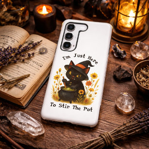 Witchy Cat - I’m Just Here to Stir the Pot Samsung Galaxy Case