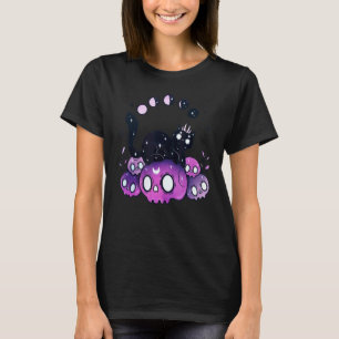 Witchy Cat Moon Phases Skulls Halloween Costume De T-Shirt