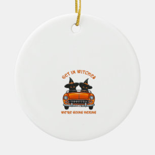Witchy Cats Going Hexing Oversized T-Shirt Ceramic Tree Decoration
