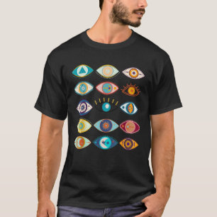 Witchy Celestial Boho Evil Eye Tarot Card Aestheti T-Shirt