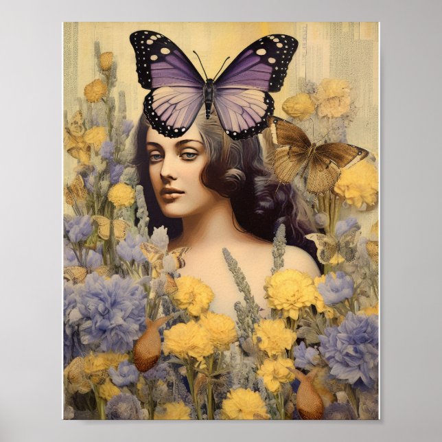 Witchy Celestial Poster Print | Dreamy Moon & Star (Front)