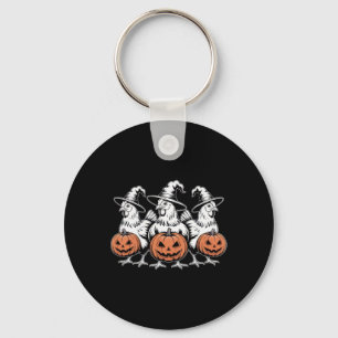 Witchy Chicken Trio Halloween Outfit For Spooky Fa Key Ring