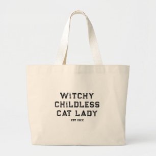 Witchy Childless Cat Lady Custom Est. Womens Large Tote Bag