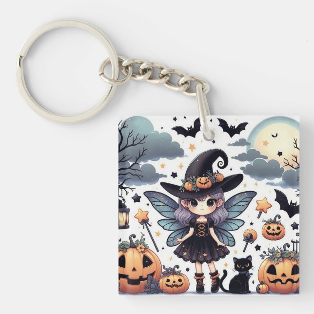 Witchy & Cute (1) Acrylic Keychain (Front)