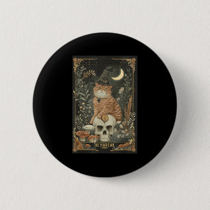 Witchy Cute Cat Tarot Card Gothic Cottagecore Mush 6 Cm Round Badge