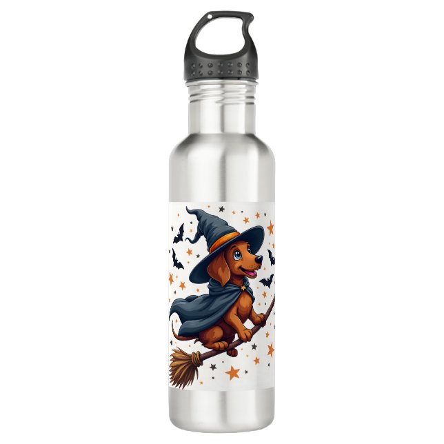 Witchy Dachshund Delight 710 Ml Water Bottle (Front)