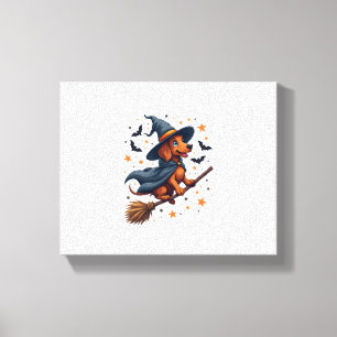 Witchy Dachshund Delight Canvas Print