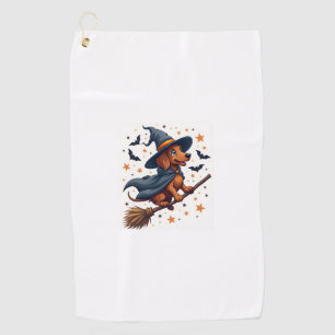 Witchy Dachshund Delight Golf Towel