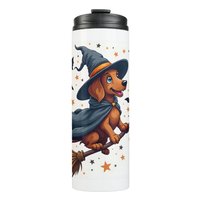 Witchy Dachshund Delight Thermal Tumbler (Front)
