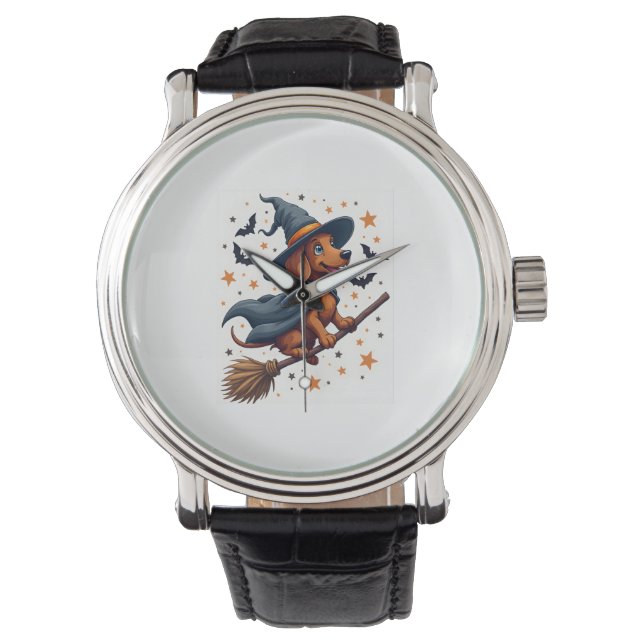 Witchy Dachshund Delight Watch (Front)