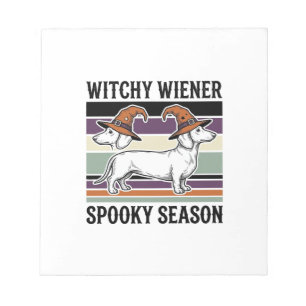 Witchy Dachshund Halloween Vintage Engraving Dog S Notepad