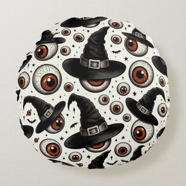 Witchy Eyes Round Cushion (Front)
