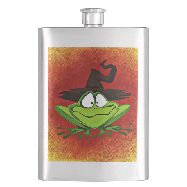 Witchy Frog Hip Flask (Front)