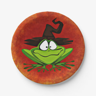 Witchy Frog Paper Plate
