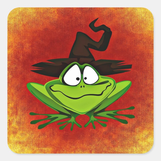 Witchy Frog Square Sticker (Front)