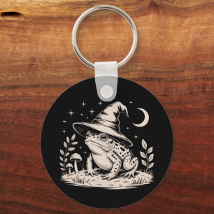 Witchy Frog Vintage Halloween Goblincore Key Ring