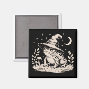 Witchy Frog Vintage Halloween Goblincore Magnet