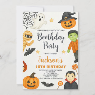 Witchy Fun Kids Halloween Birthday Invitation