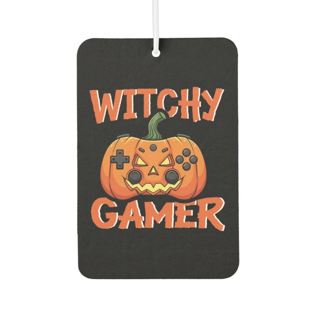 Witchy Gamer Halloween Car Air Freshener (Front)