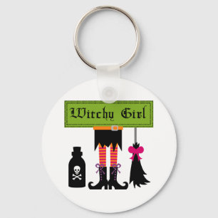 Witchy Girl Halloween T-shirts and Gifts Key Ring