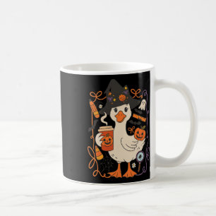 Witchy Goose Halloween Cute Pumpkin Fall Cosy Cott Coffee Mug