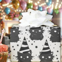 Witchy Goth Sassy Black & White Kitty Cat Birthday