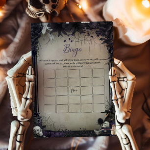 Witchy Gothic Halloween Baby Shower Bingo Game