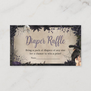 Witchy Gothic Halloween Baby Shower Diaper Raffle Enclosure Card