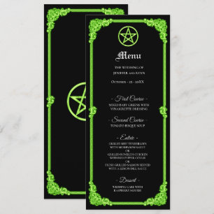 Witchy green Glow Gothic Wedding Menu