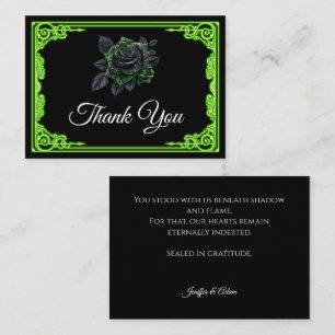 Witchy green Glow Gothic wedding Thank You Card