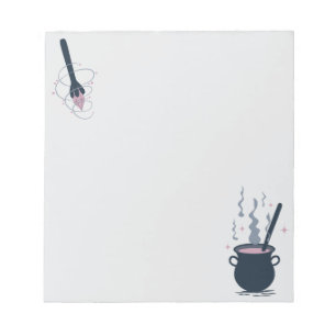 Witchy Halloween Cauldron and Magic Wand Notepad