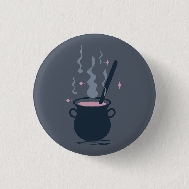 Witchy Halloween Cauldron Magic 3 Cm Round Badge (Front)
