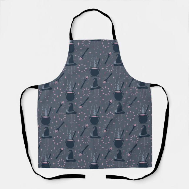Witchy Halloween Cauldron Magic Apron (Front)