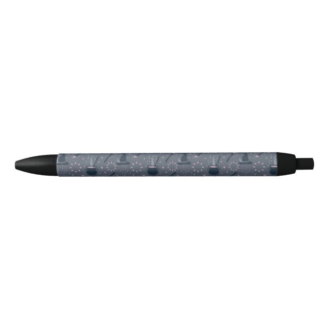 Witchy Halloween Cauldron Magic Black Ink Pen (Front)